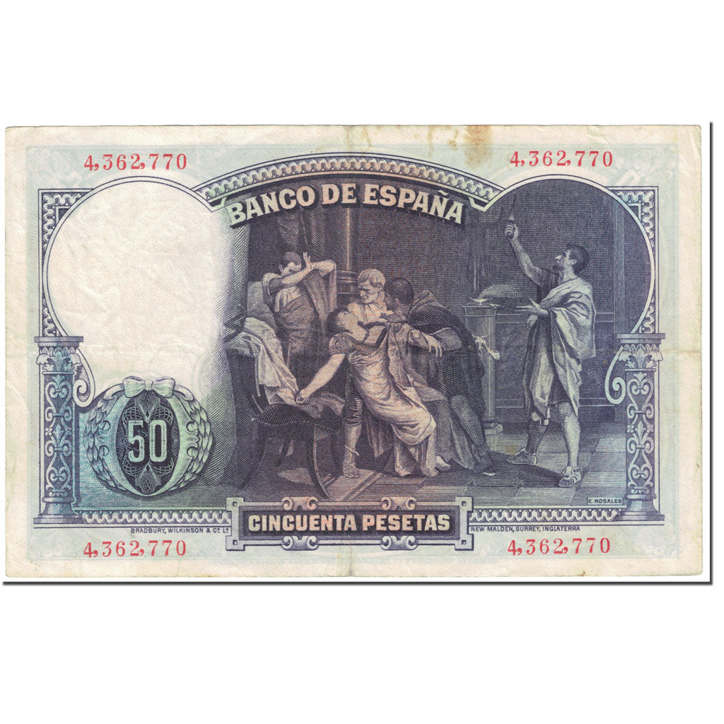 Banknote, Spain, 50 Pesetas, 1931, 1931-04-25, KM:82, VF(20-25)
