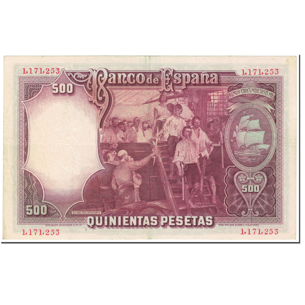 Banknote, Spain, 500 Pesetas, 1931, 1931-04-25, KM:84, EF(40-45)