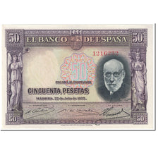 Banknote, Spain, 50 Pesetas, 1935, 1935-07-22, KM:88, UNC(65-70)