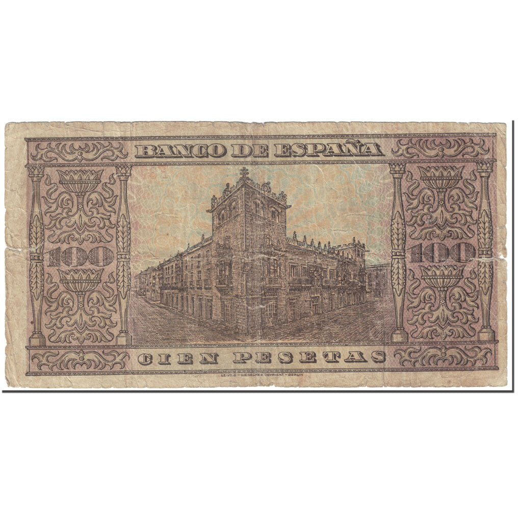 Banknote, Spain, 100 Pesetas, 1938, 1938-05-20, KM:113a, VF(20-25)