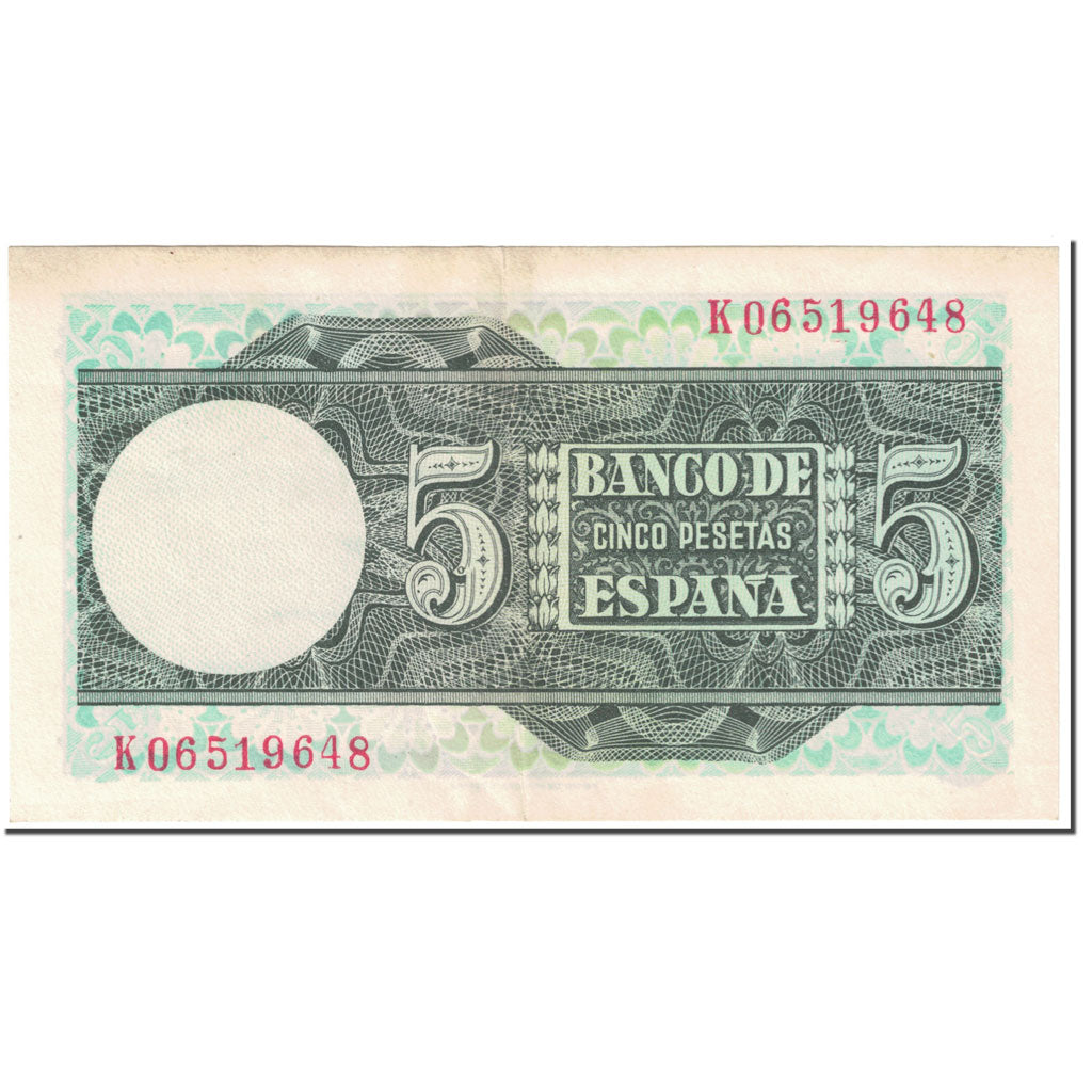 Banknote, Spain, 5 Pesetas, 1948, 1948-03-05, KM:136a, EF(40-45)