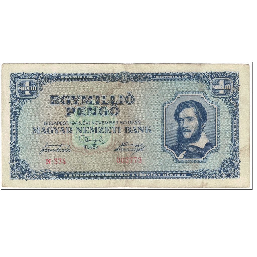 Geldschein, Ungarn, 1,000,000 Pengö, 1945, 1945-11-16, KM:122, SS