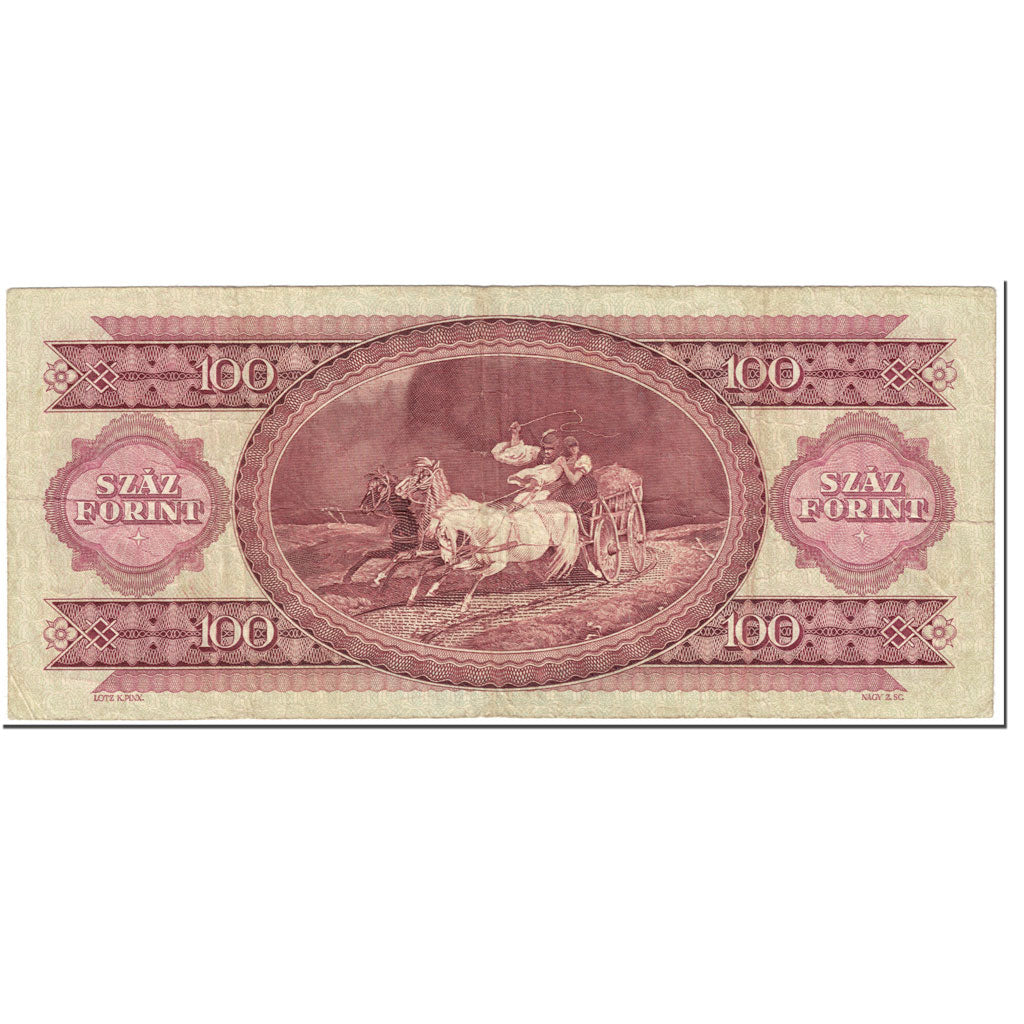 Biljet, Hongarije, 100 Forint, 1989, 1989-01-10, KM:171h, TTB