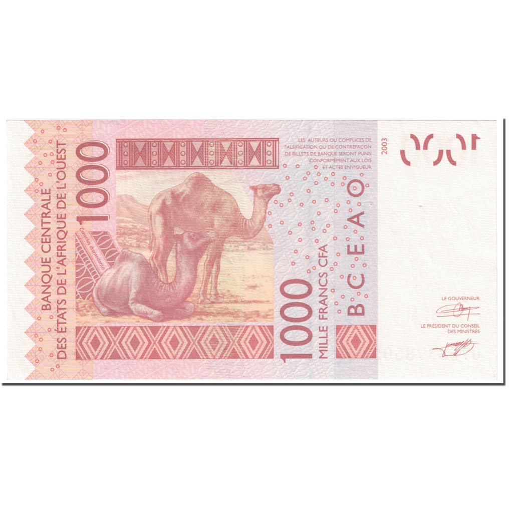 Banknote, West African States, 1000 Francs, 2003, Undated (2003), KM:715Ka