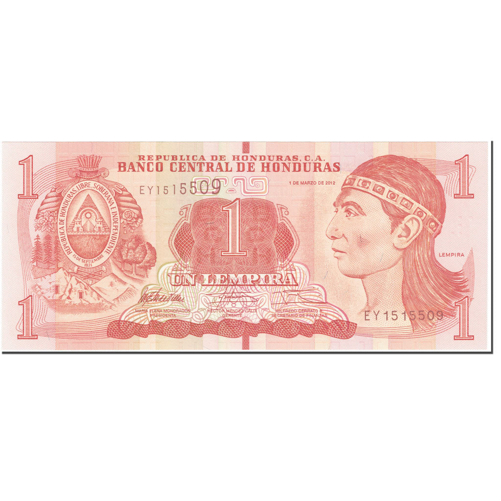 Banknote, Honduras, 1 Lempira, 2012, 2012-03-01, KM:84e, UNC(65-70)