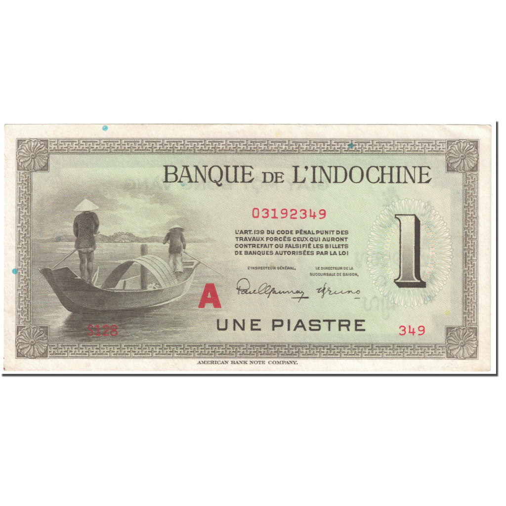 Billet, FRENCH INDO-CHINA, 1 Piastre, 1945, Undated (1945), KM:76b, SUP