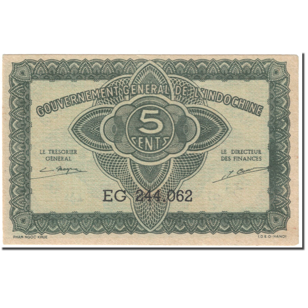 Banknote, FRENCH INDO-CHINA, 5 Cents, 1942, Undated (1942), KM:88b, UNC(63)