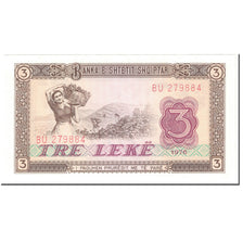 Banknote, Albania, 3 Lekë, 1976, Undated (1976), KM:41a, UNC(65-70)