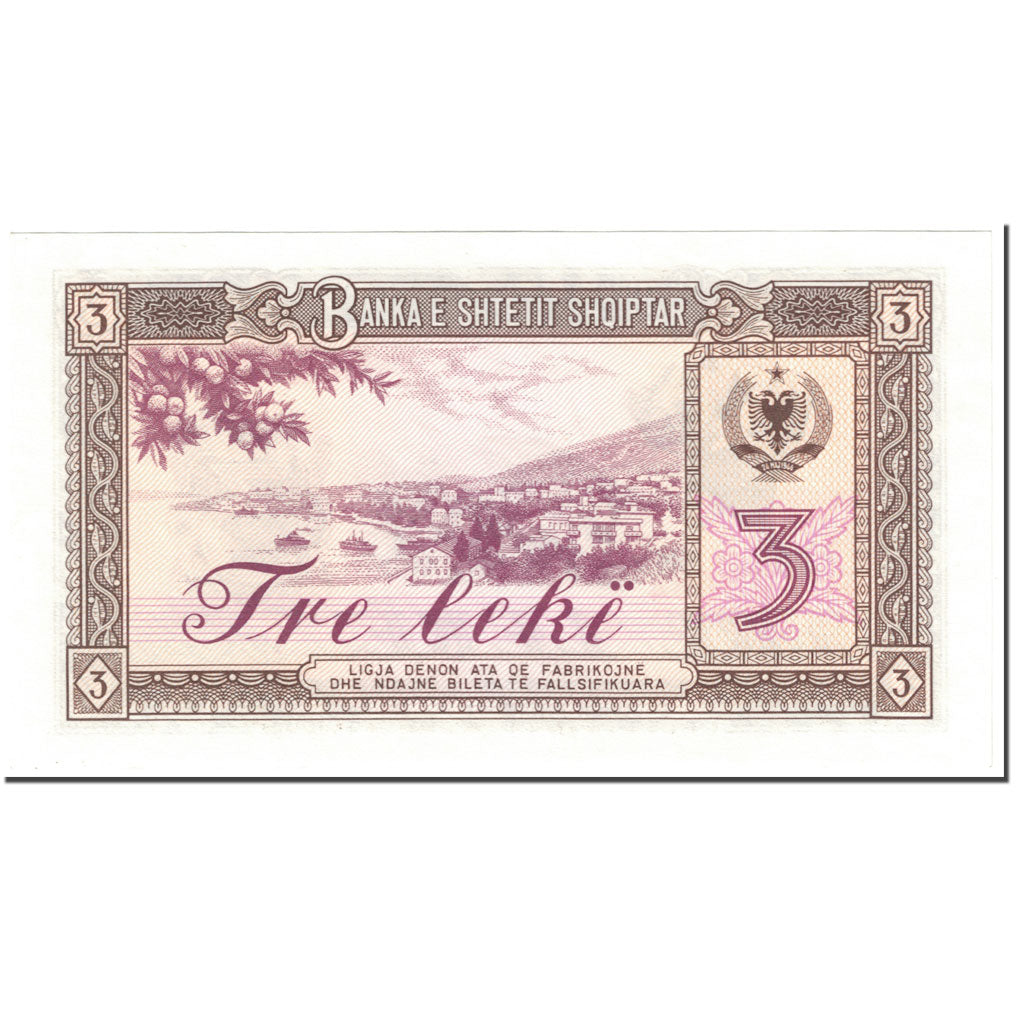 Banknote, Albania, 3 Lekë, 1976, Undated (1976), KM:41a, UNC(65-70)