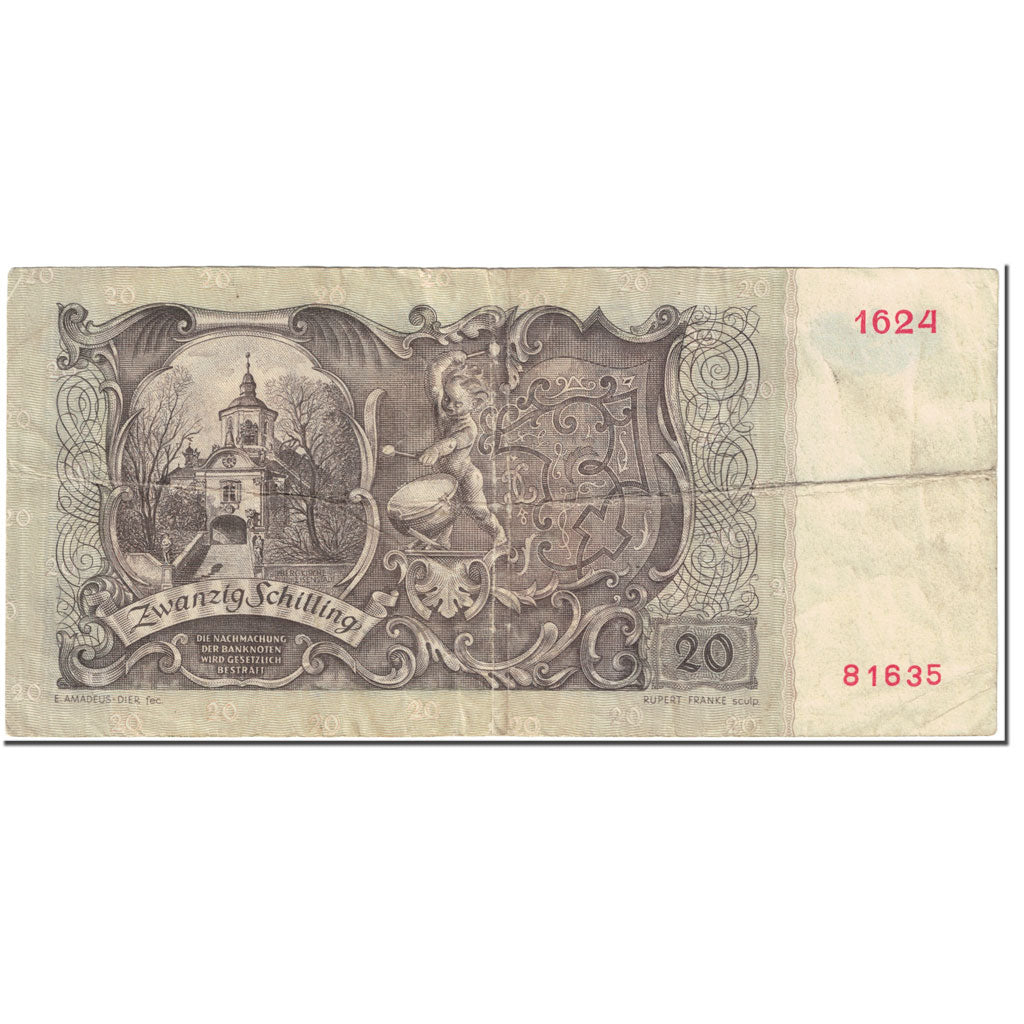 Banknote, Austria, 20 Schilling, 1950, 1950-01-02, KM:129a, EF(40-45)