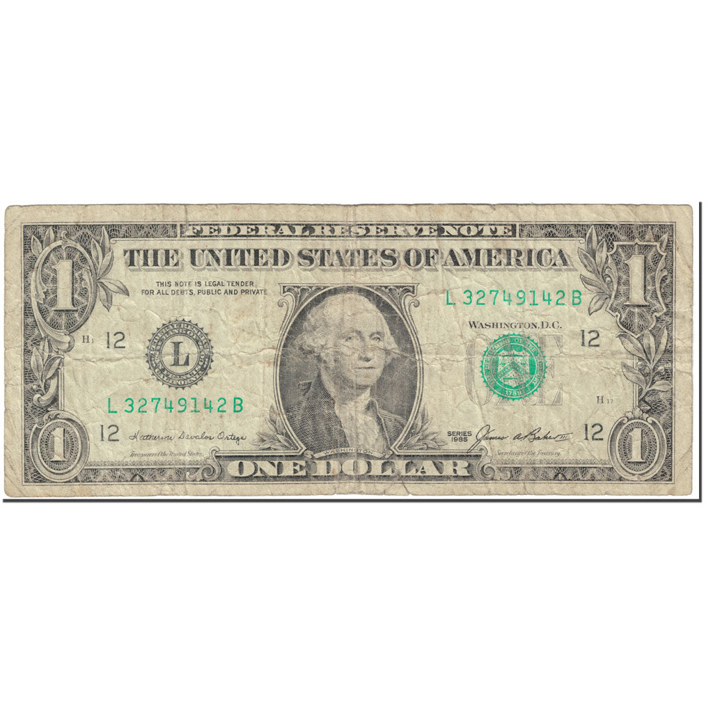 Banknote, United States, One Dollar, 1985, Undated (1985), KM:3711, VF(20-25)