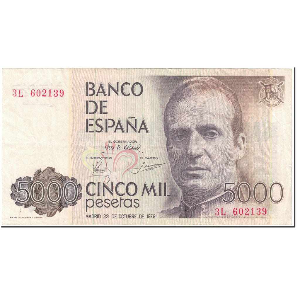 Banconote, Spagna, 5000 Pesetas, 1979, 1979-10-23, KM:160, BB+