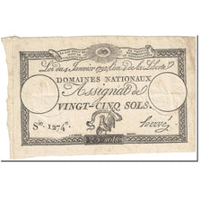 Frankrijk, 25 Sols, 1792, 1792-01-04, TTB, KM:A55, Lafaurie:150