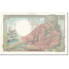 Francia, 20 Francs, 20 F 1942-1950 ''Pêcheur'', 1943, 1943-01-28, EBC