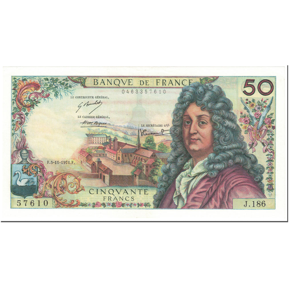 France, 50 Francs, 50 F 1962-1976 ''Racine'', 1971, 1964-11-05, UNC(65-70)