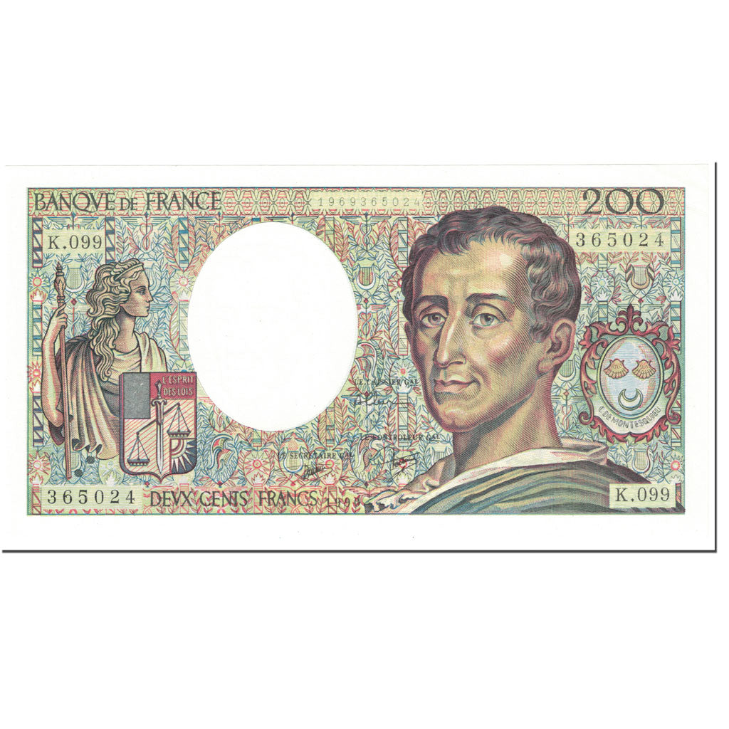 Francja, 200 Francs, Montesquieu, 1990, UNdated (1990), UNC(65-70)