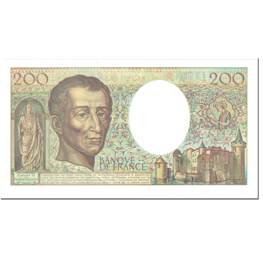 Francja, 200 Francs, Montesquieu, 1990, UNdated (1990), UNC(65-70)