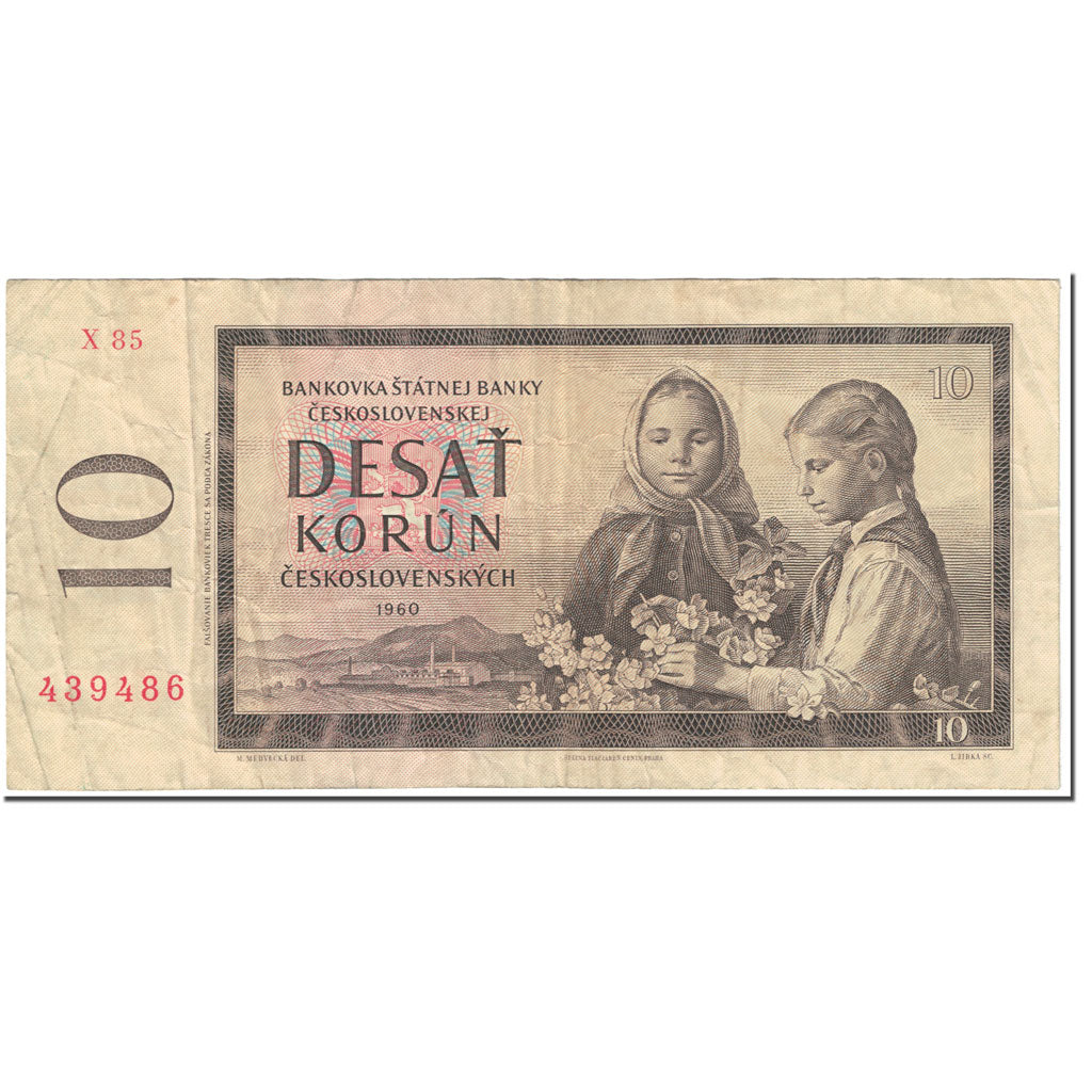 Banknote, Czechoslovakia, 10 Korun, 1960, Undated (1960), KM:88b, VF(20-25)