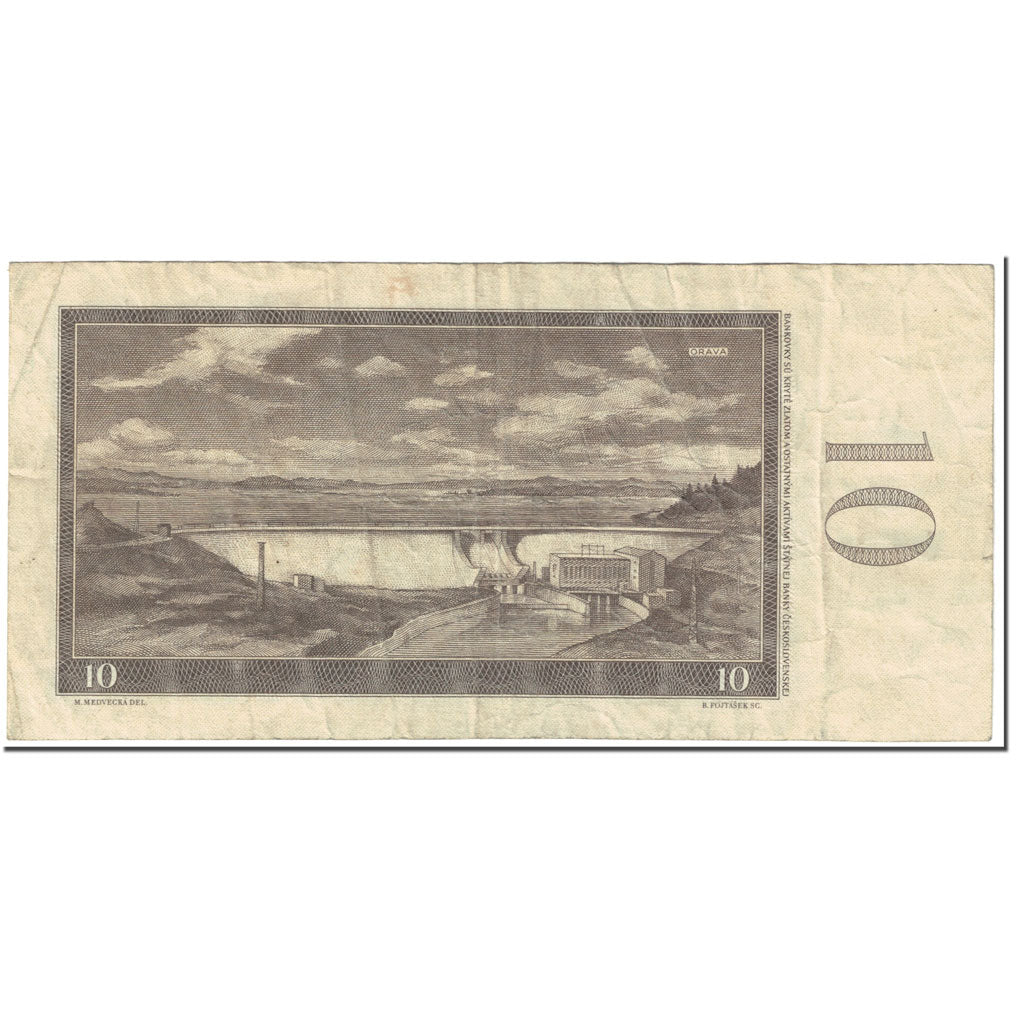 Banknote, Czechoslovakia, 10 Korun, 1960, Undated (1960), KM:88b, VF(20-25)