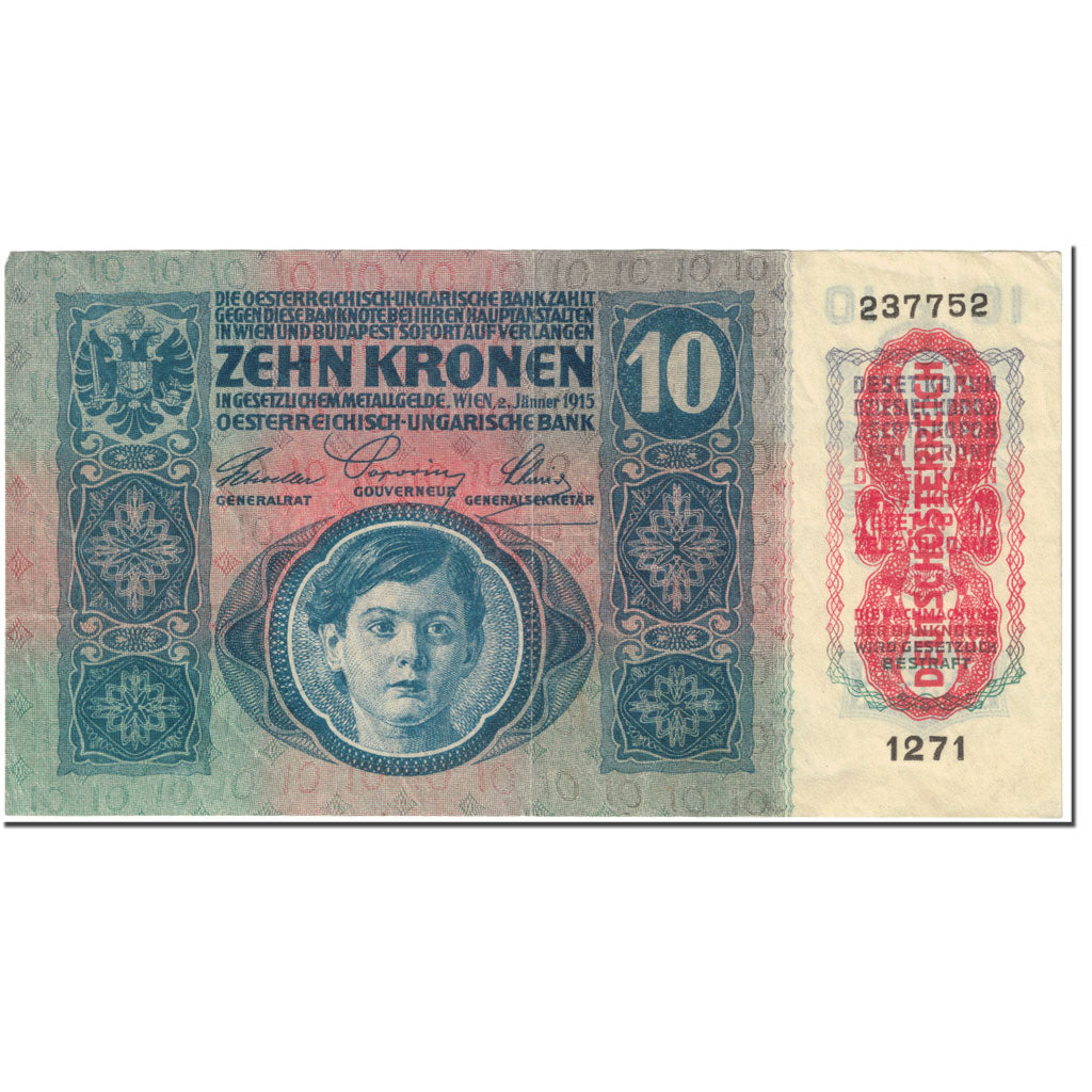 Banknote, Austria, 10 Kronen, 1919, Undated (1919), KM:51a, EF(40-45)