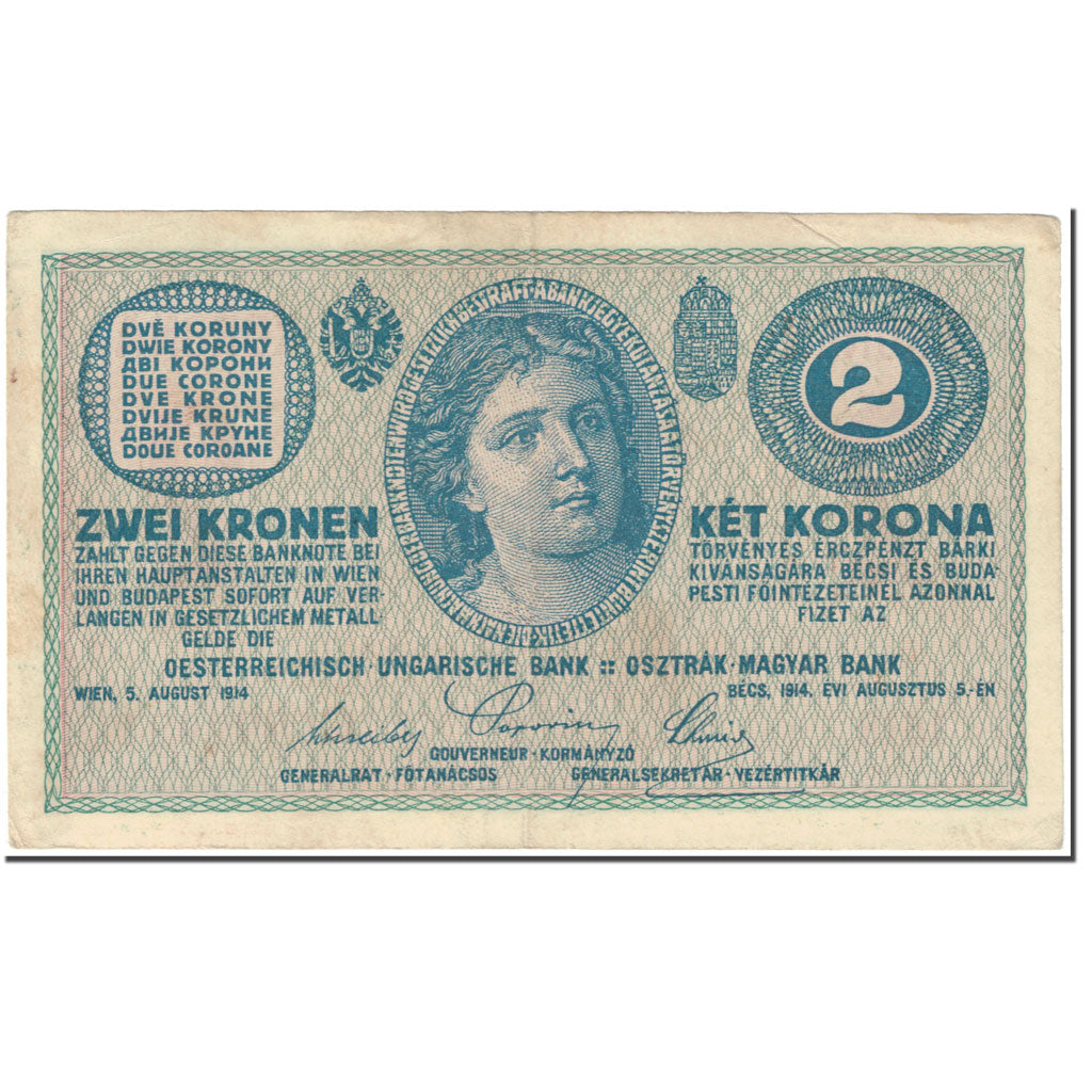 Banknote, Austria, 2 Kronen, 1914, 1914-08-05, KM:17b, EF(40-45)