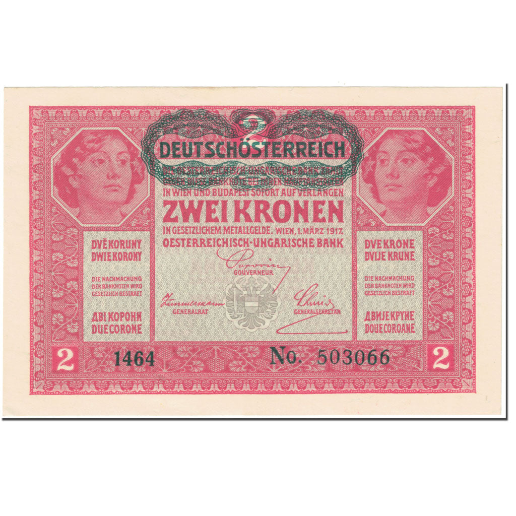 Banknote, Austria, 2 Kronen, 1919, Undated (1919), KM:50, UNC(65-70)