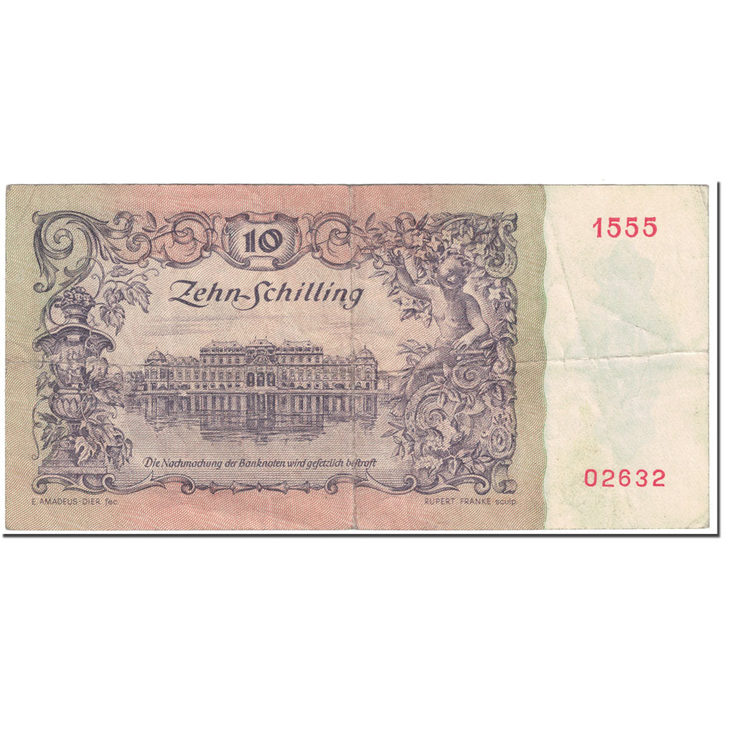 Banknote, Austria, 10 Schilling, 1950, 1950-01-02, KM:128, VF(20-25)