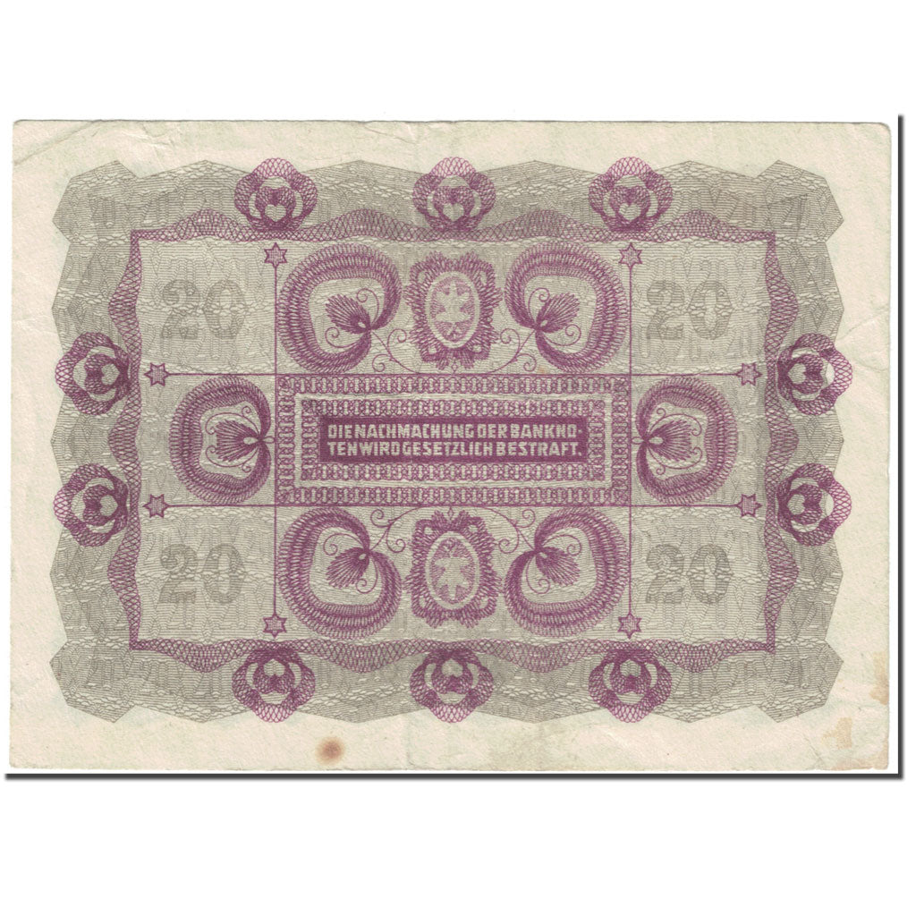 Banknote, Austria, 20 Kronen, 1922, 1922-01-02, KM:76, VG(8-10)