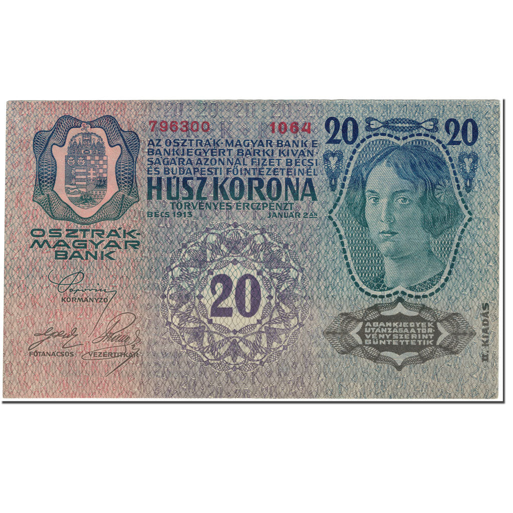 Banknote, Austria, 20 Kronen, 1913, 1913-01-02, KM:14, AU(55-58)