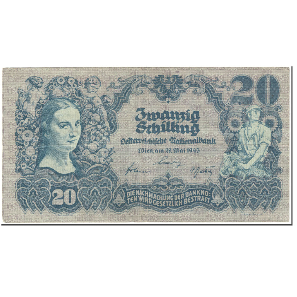 Banknote, Austria, 20 Schilling, 1945, 1945-05-29, KM:116, EF(40-45)