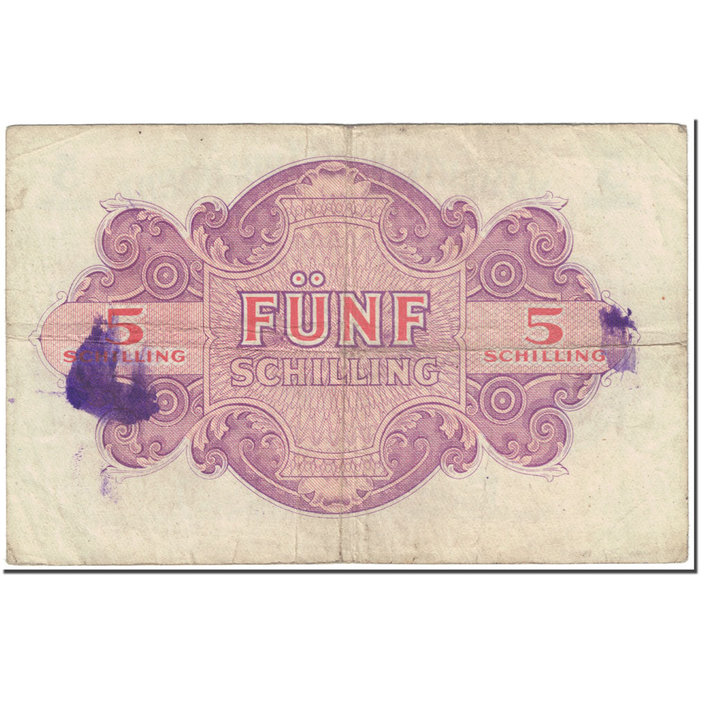Banknote, Austria, 5 Schilling, 1944, Undated (1944), KM:105, VF(20-25)