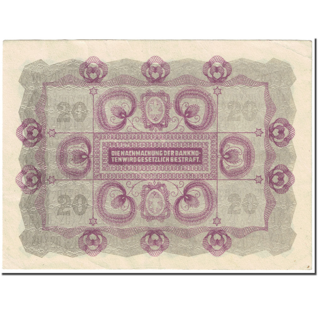 Banconote, Austria, 20 Kronen, 1922, 1922-01-02, KM:76, BB
