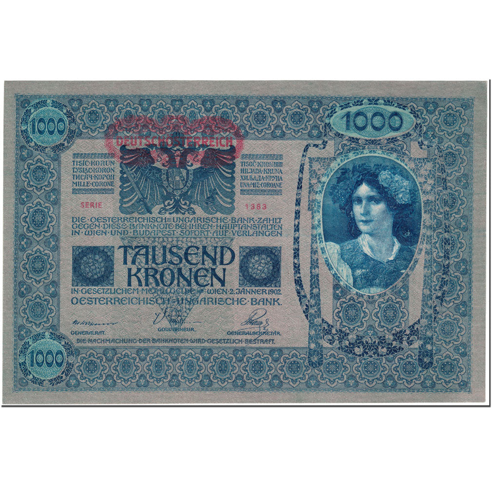 Banknote, Austria, 1000 Kronen, 1919, Undated (1919), KM:57a, UNC(65-70)