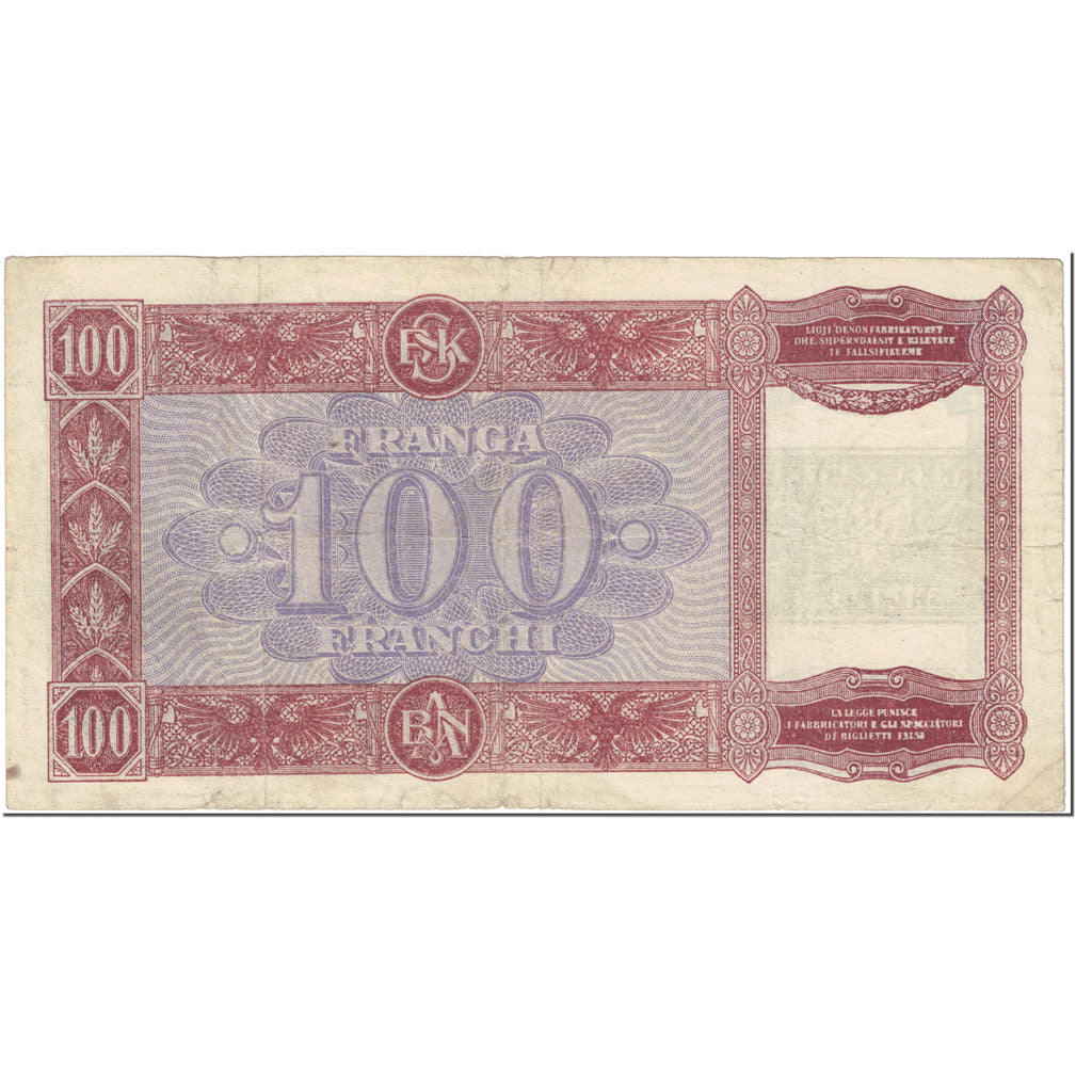 Billete, 100 Franga, 1945, Albania, Undated (1945), KM:14, MBC