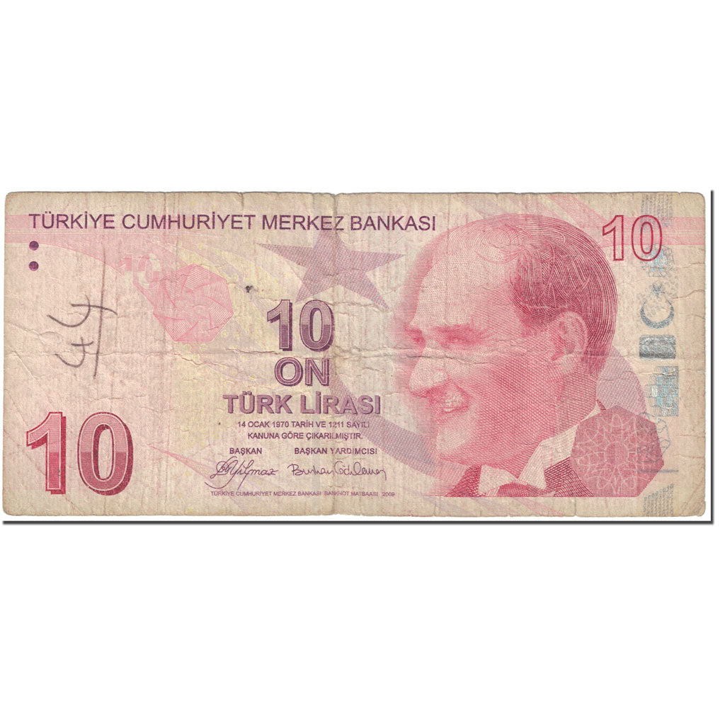 Geldschein, Türkei, 10 Lira, 2009, Old Date 1970-10-14, KM:223, S