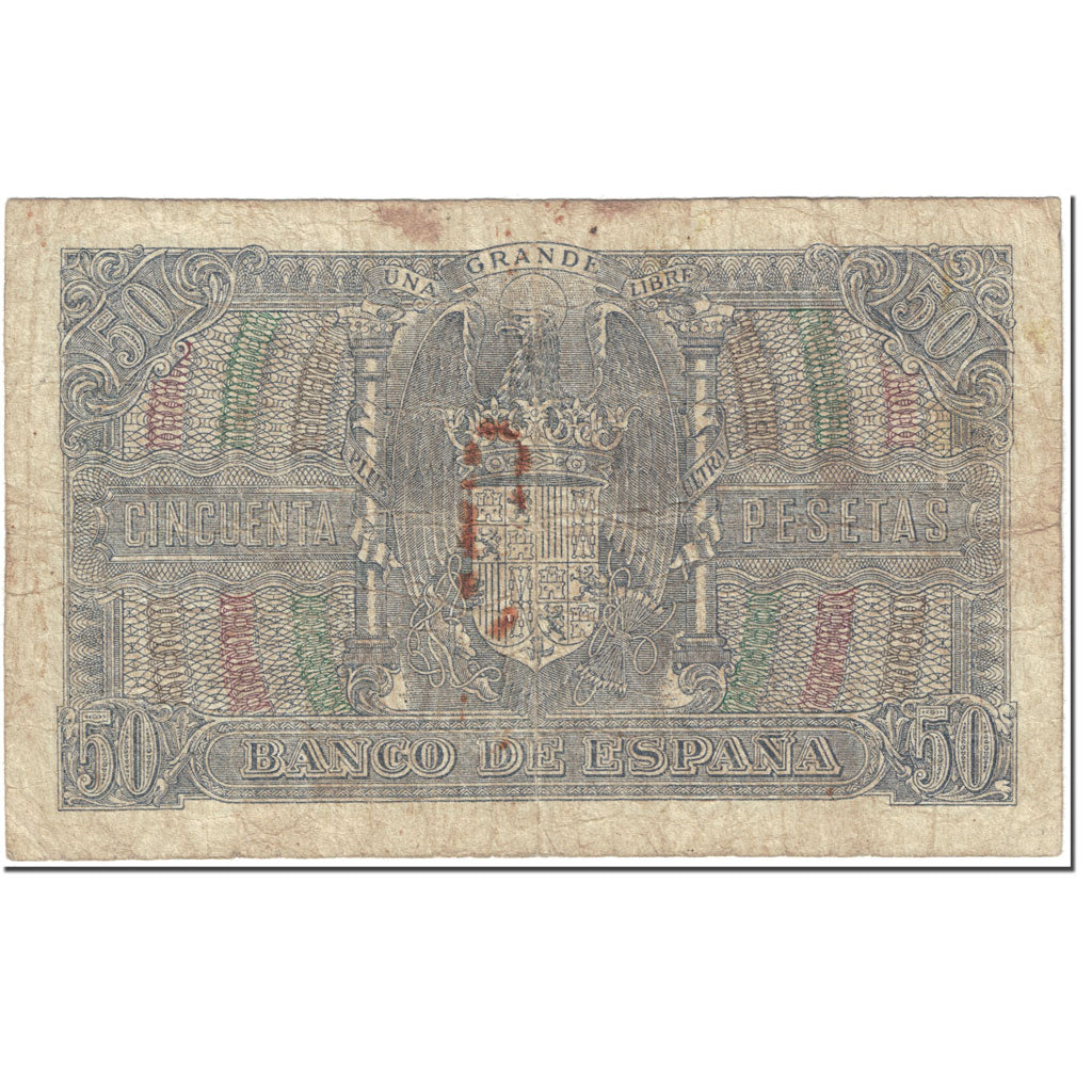 Banknote, Spain, 50 Pesetas, 1940, 1940-01-09, KM:117a, VF(20-25)