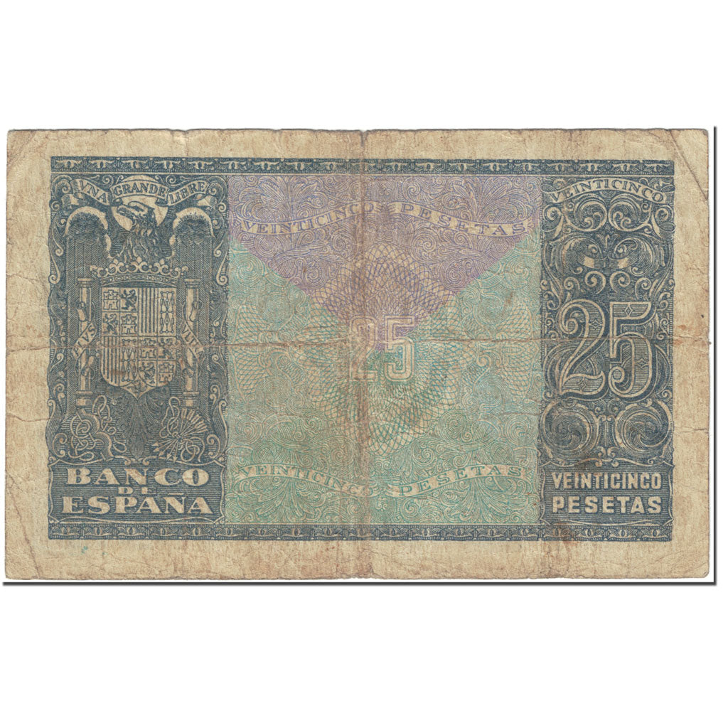 Banknote, Spain, 25 Pesetas, 1940, 1940-01-09, KM:116a, VF(20-25)