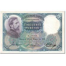 Banknote, Spain, 50 Pesetas, 1931, 1931-04-25, KM:82, AU(55-58)