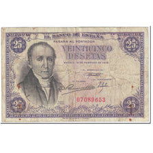 Banknote, Spain, 25 Pesetas, 1946, 1946-02-19, KM:130a, VF(20-25)