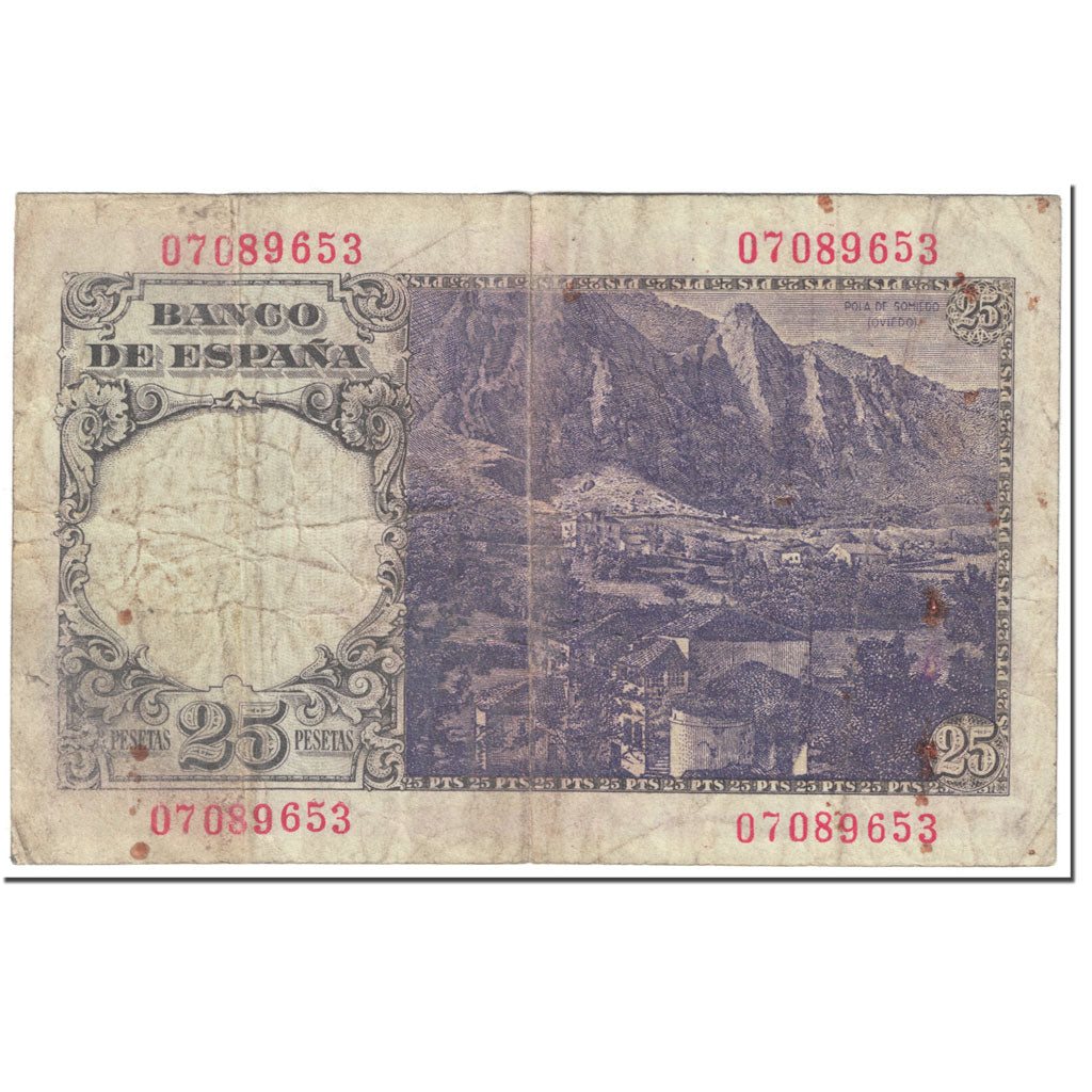 Banknote, Spain, 25 Pesetas, 1946, 1946-02-19, KM:130a, VF(20-25)