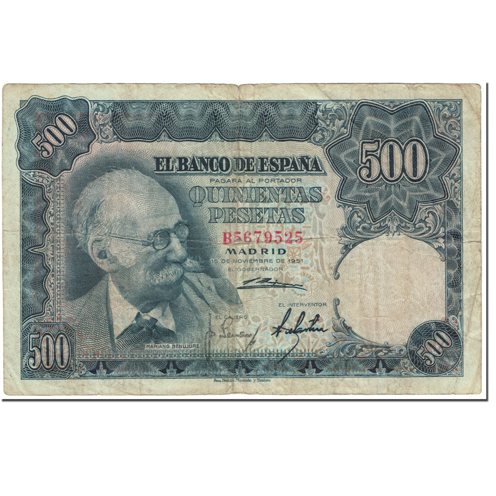 Billet, Espagne, 500 Pesetas, 1951, 1951-11-15, KM:142a, TB