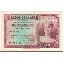Banknote, Spain, 10 Pesetas, 1935, EMISION 1935, KM:86a, EF(40-45)