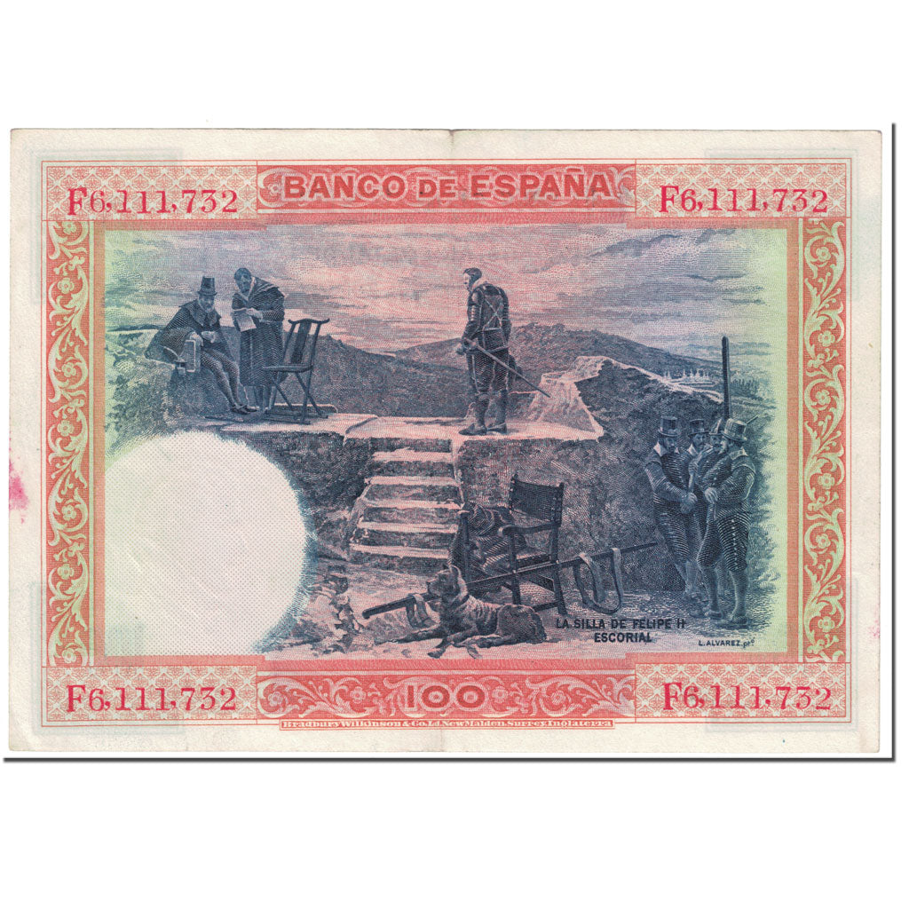 Banknote, Spain, 100 Pesetas, 1936, OLD DATE 1925-07-01, KM:69c, EF(40-45)