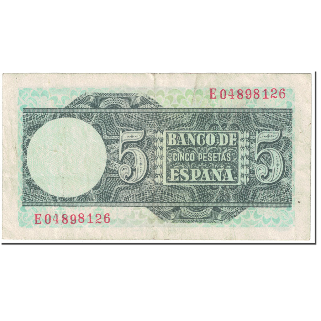 Banknote, Spain, 5 Pesetas, 1948, 1948-03-05, KM:136a, EF(40-45)