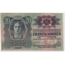 Banknote, Austria, 20 Kronen, 1919, Old date 1913-01-02, KM:53a, EF(40-45)
