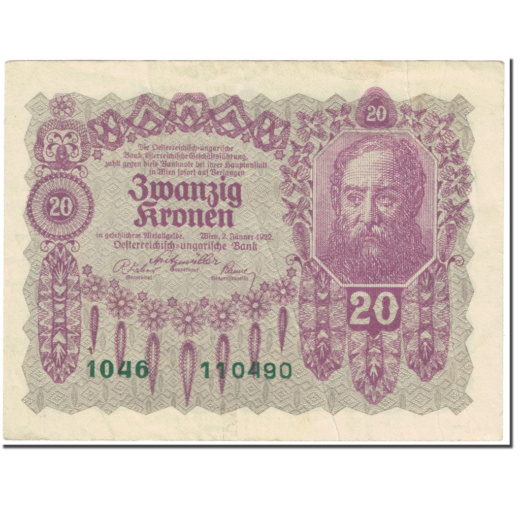 Banknote, Austria, 20 Kronen, 1922, 1922-01-02, KM:76, EF(40-45)