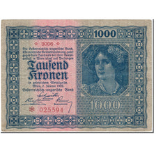 Banknote, Austria, 1000 Kronen, 1922, 1922-01-02, KM:78, UNC(65-70)