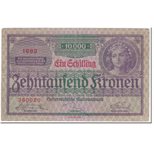 Banknote, Austria, 1 Schilling on 10,000 Kronen, 1924, 1924-01-02, KM:87
