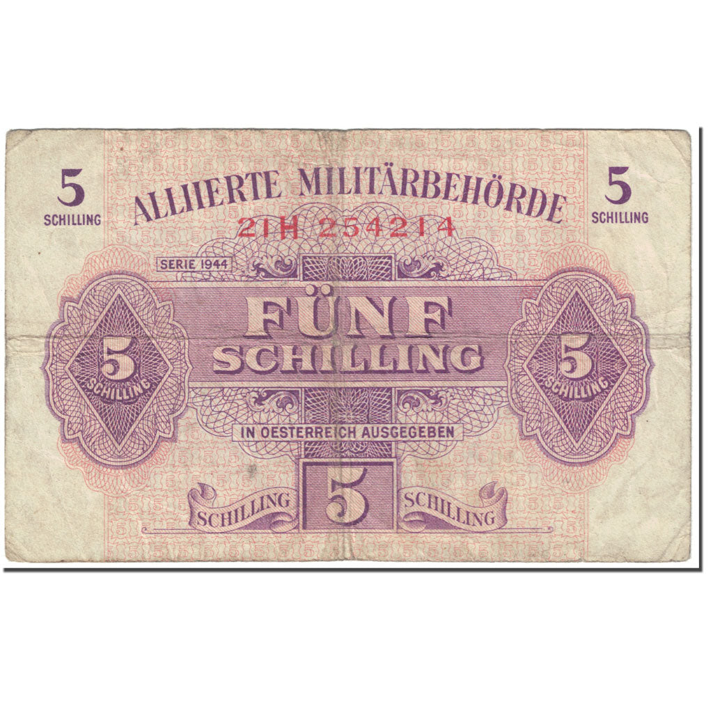 Banknote, Austria, 5 Schilling, 1944, SÉRIE 1944., KM:105, VF(20-25)