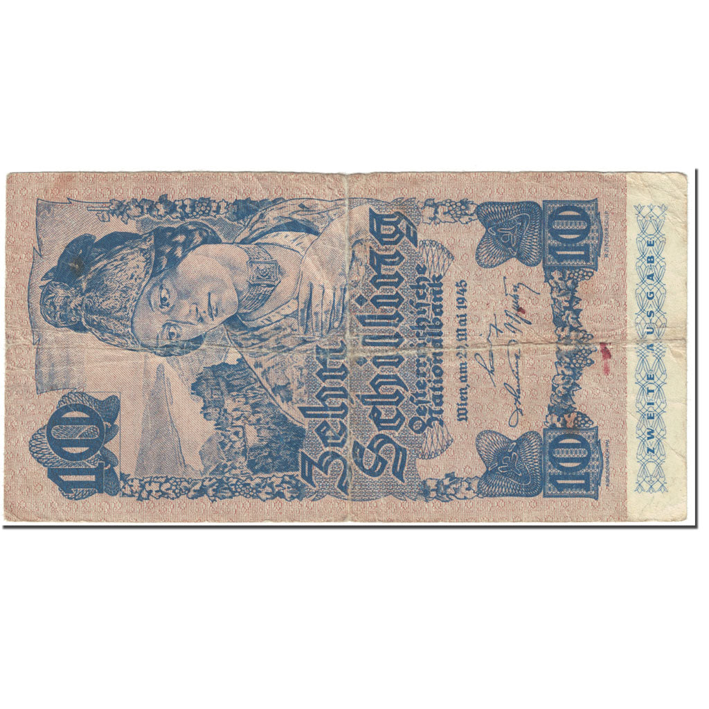 Banknote, Austria, 10 Schilling, 1945, 1945-05-29, KM:114, VF(20-25)